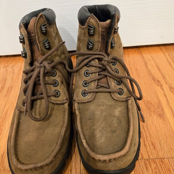 Mens Rockport XCS Brown Leather Boots Size 8.5M - Picture 3 of 10